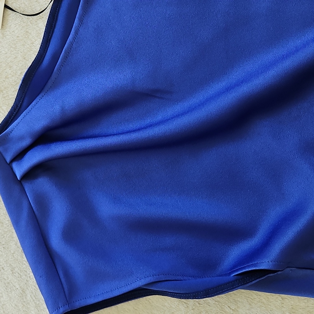 NWT MARELLA Women's Asymmetric Boat Neck Top:Color-Cornflower Blue: Size- 14 - Picture 11 of 16
